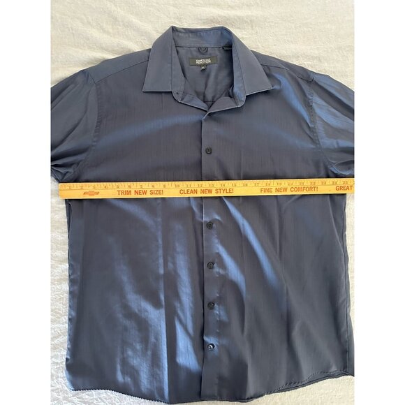 🌵4/$25 enneth Cole Reaction Men's Long Sleeve Blue Button-Down Shirt Size XL - Picture 5 of 7